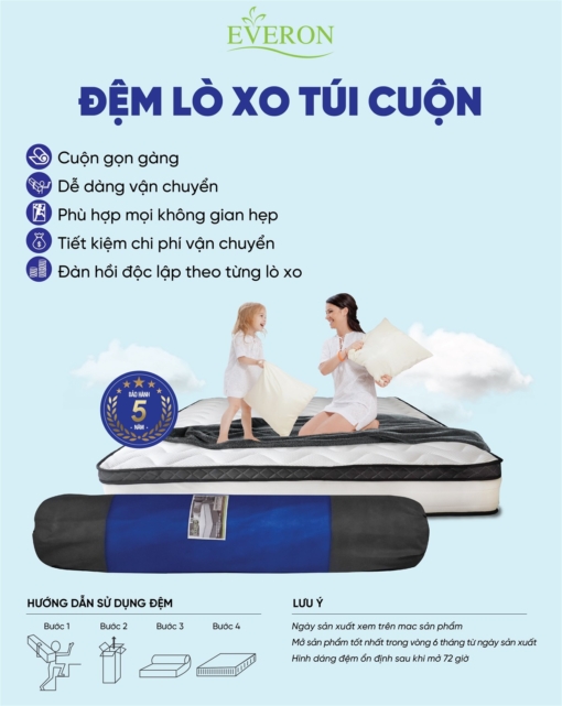 Đệm Lò Xo Túi Cuộn